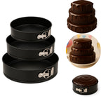 Kit 3 Formas Redondas Antiaderentes com Fundo Removível — Bolo, Torta e Cheesecake