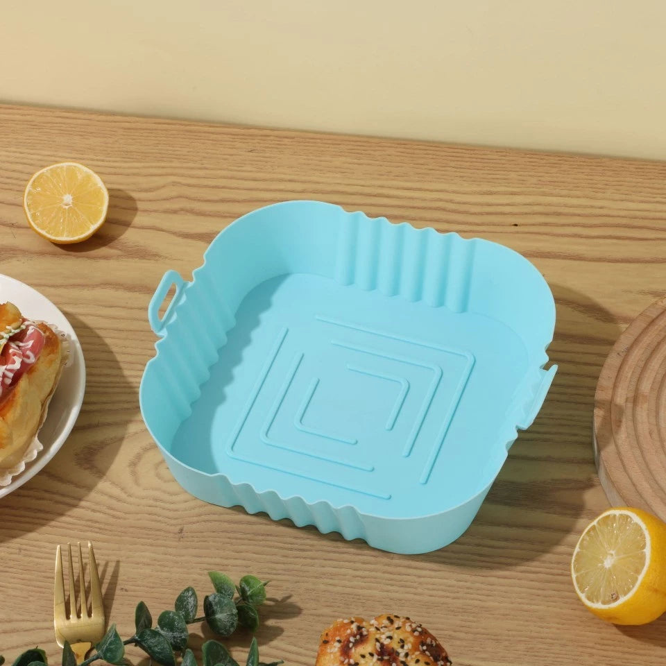 KIT 1/2/3 Formas de Silicone 17x17cm com Alça para Air Fryer, Forno e Cozinha