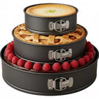 Kit 3 Formas Redondas Antiaderentes com Fundo Removível — Bolo, Torta e Cheesecake