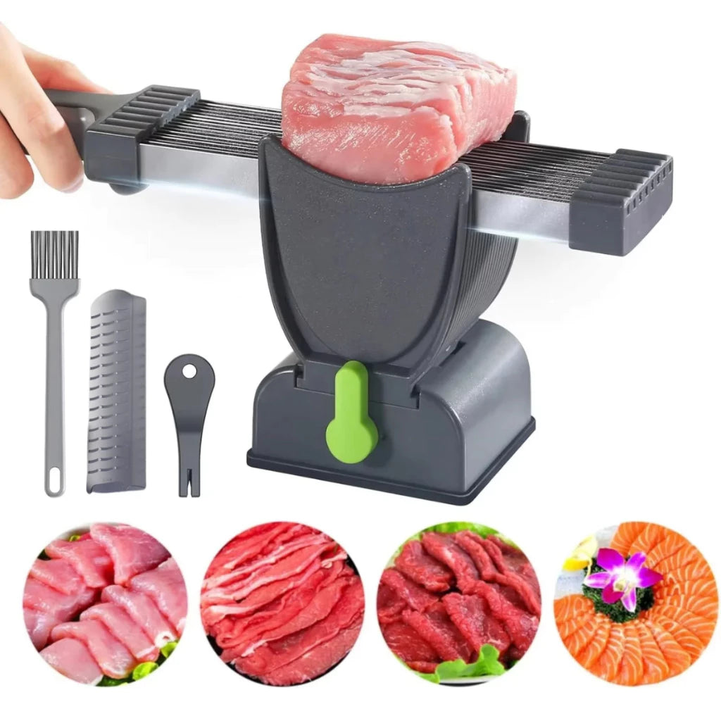 Fatiador Manual Multifuncional P/ Carnes Queijos e Vegetais em Aço Inox Ajustável
