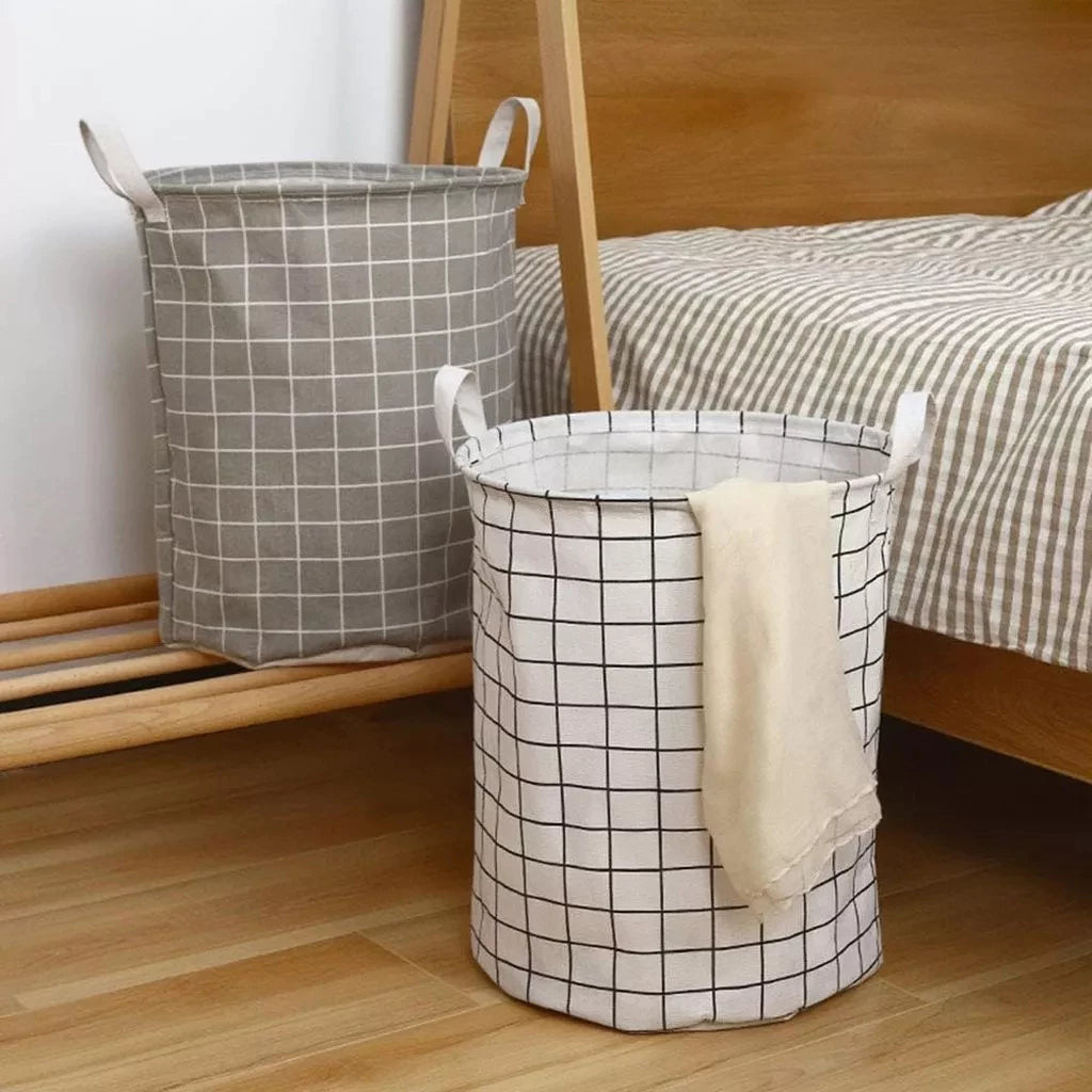 Cesto Organizador de Roupa Dobrável em Tecido Resistente  Ideal para Casa Quarto e Lavanderia