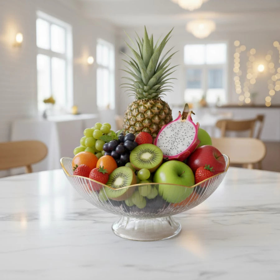 Fruteira de Mesa Dourada Redonda