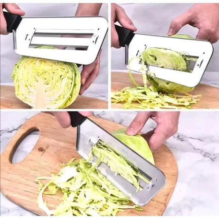DualCut – Cortador Fatiador Duplo de Vegetais e Legumes, Prático e Sem Esforço