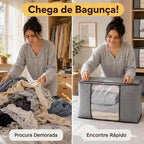 OrganizaBox - Caixa Organizadora Para Roupas de Cama Anti-Mofo e Poeira