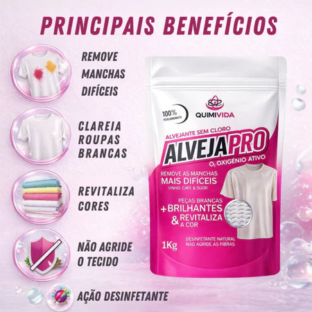 Percarbonato de Sódio 100% que Remove Manchas, Branqueia e Renova suas Roupas sem Cloro  - Entrega Grátis