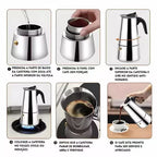 CremaLux – Cafeteira Italiana Premium em Aço Inox