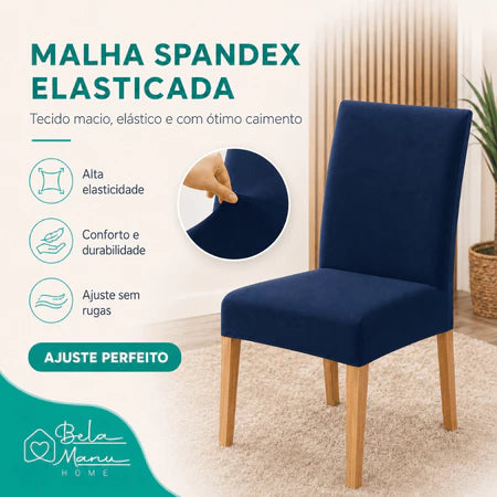 CadeiraFlex – Capa de Cadeira Malha Gel para Mesa de Jantar | Estica, Veste Sem Folga e Não Escorrega - Entrega Grátis