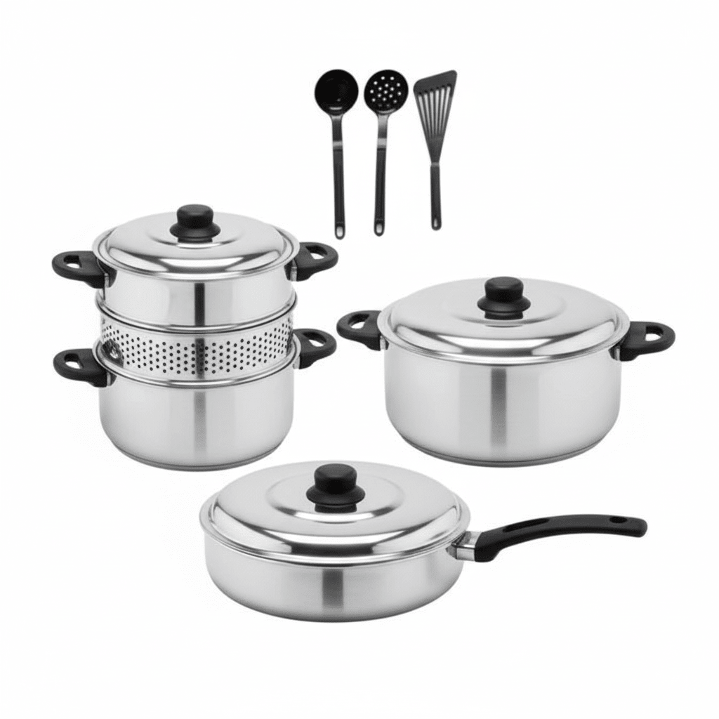 Chega de Panela Grudar Conjunto Caçarola Paneflon 3 Peças + Espátula comprar Conjunto PANELAS 01 original Vovó Lúcia