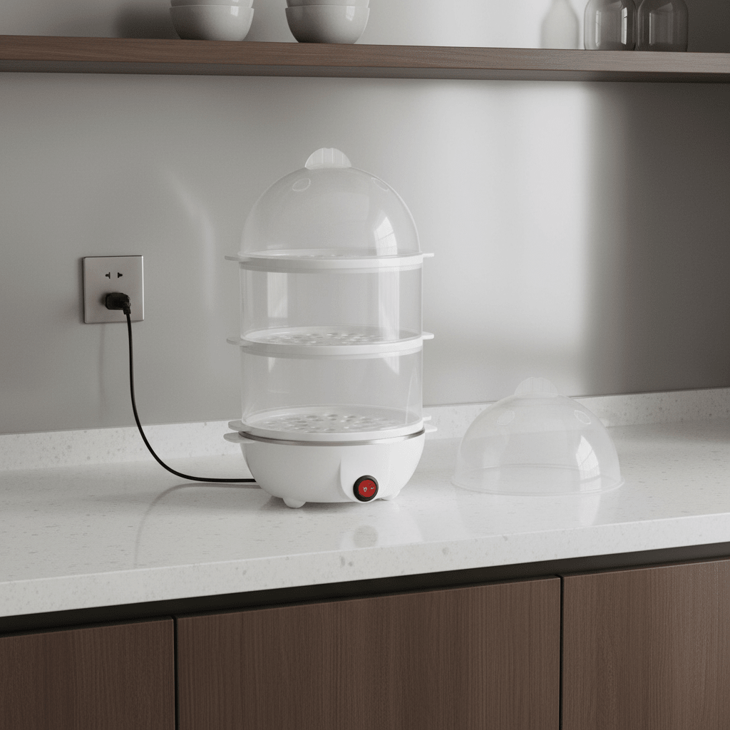 Cozedor Elétrico Rápido 3 Camadas Acabe com a Demora e Cozinhe Sem Trabalho comprar Cozedor Turbo 3 em 1 Sem Bagunça original Vovó Lúcia