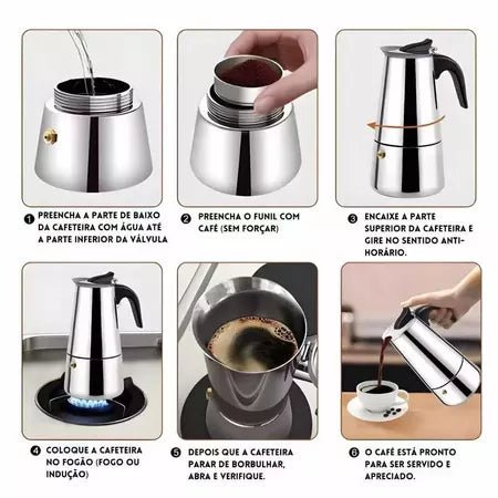 CremaLux – Cafeteira Italiana Premium em Aço Inox comprar original Vovó Lúcia