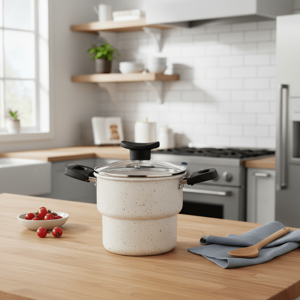 Cuscuzeiro 14cm Antiaderente Teflon Tampa de Vidro Cozimento Rápido e Sem Grudar comprar Cuscuzeiro 14cm Antiaderente Teflon Tampa de Vidro Cozimento Rápido e Sem Grudar original Vovó Lúcia