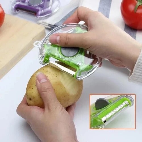 Descascador de Frutas e Legumes Cozinha Spin 360° Ralador Queijo 3 Lâminas comprar Descascador de Frutas e Legumes Cozinha Spin 360° Ralador Queijo 3 Lâminas original Vovó Lúcia