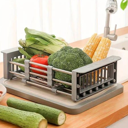 DrainFlex – Escorredor de Pia Ajustável em Inox para Cozinha comprar DrainFlex – Escorredor de Pia Ajustável em Inox para Cozinha original Vovó Lúcia