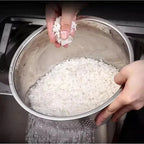 Escorredor de Arroz Inox Lava Alimentos Multiuso Frutas, Legumes e Saladas comprar Escorredor de Arroz Inox Lava Alimentos Multiuso Frutas, Legumes e Saladas original Vovó Lúcia