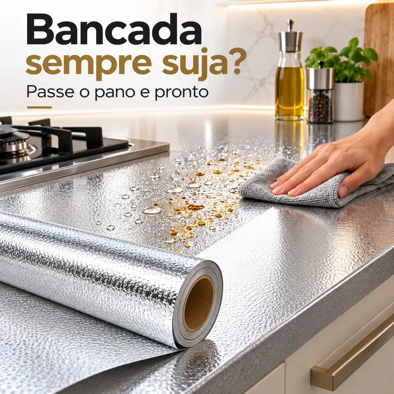 Adesivo de Cozinha da Vovó Lúcia – Adesivo Impermeável Resistente a Água e Óleo para Parede e Fogão