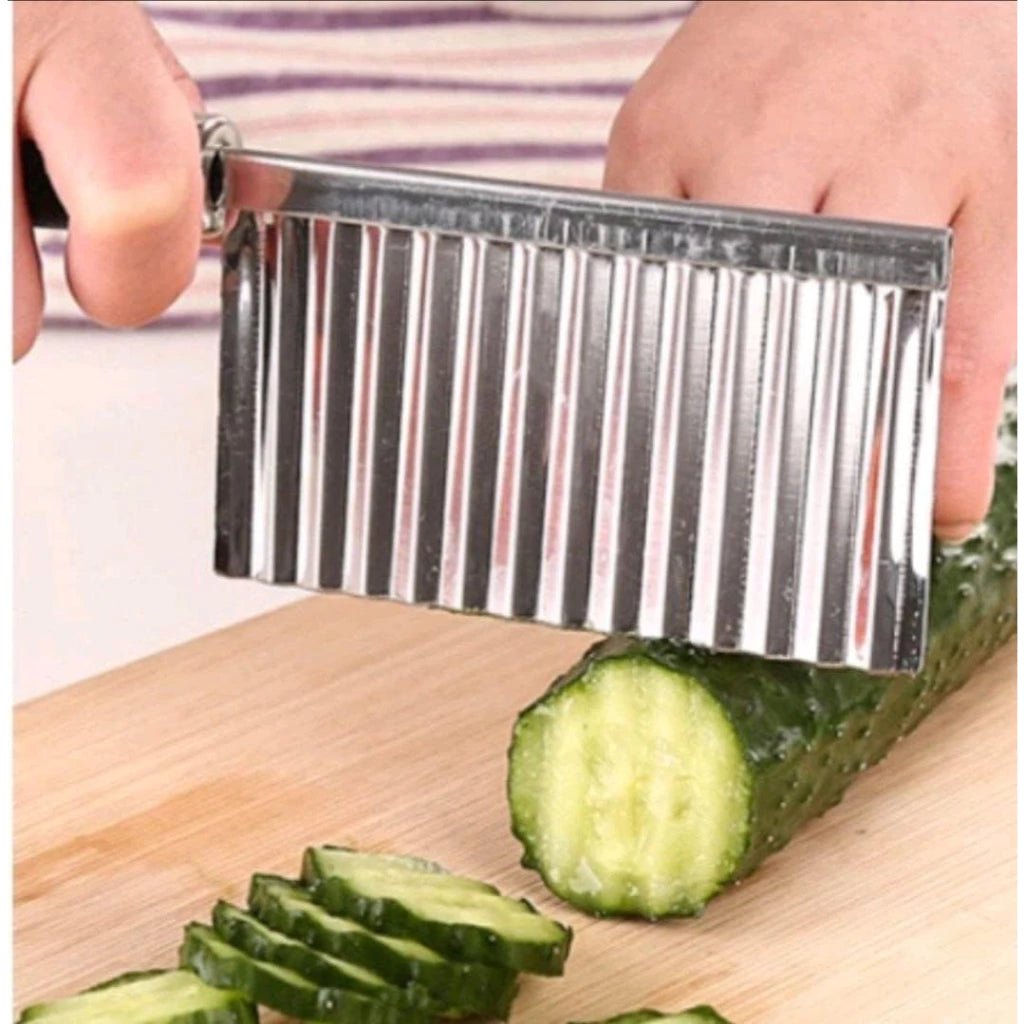 Faca Corte Batata Ondulada Legumes Cozinha Aço Inox Chips 20,5 x 6,5 x 2cm comprar Faca Corte Batata Ondulada Legumes Cozinha Aço Inox Chips 20,5 x 6,5 x 2cm original Vovó Lúcia