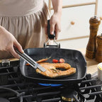 Frigideira Teflon Quadrada com Frisos Antiaderente Frangos Carnes comprar Frigideira Teflon Quadrada com Frisos Antiaderente Frangos Carnes original Vovó Lúcia