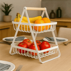 Fruteira de Mesa 2 Andares em Ferro e Bambu Organizadora Multiuso Preta comprar Fruteira de Mesa 2 Andares em Ferro e Bambu Organizadora Multiuso Preta original Vovó Lúcia