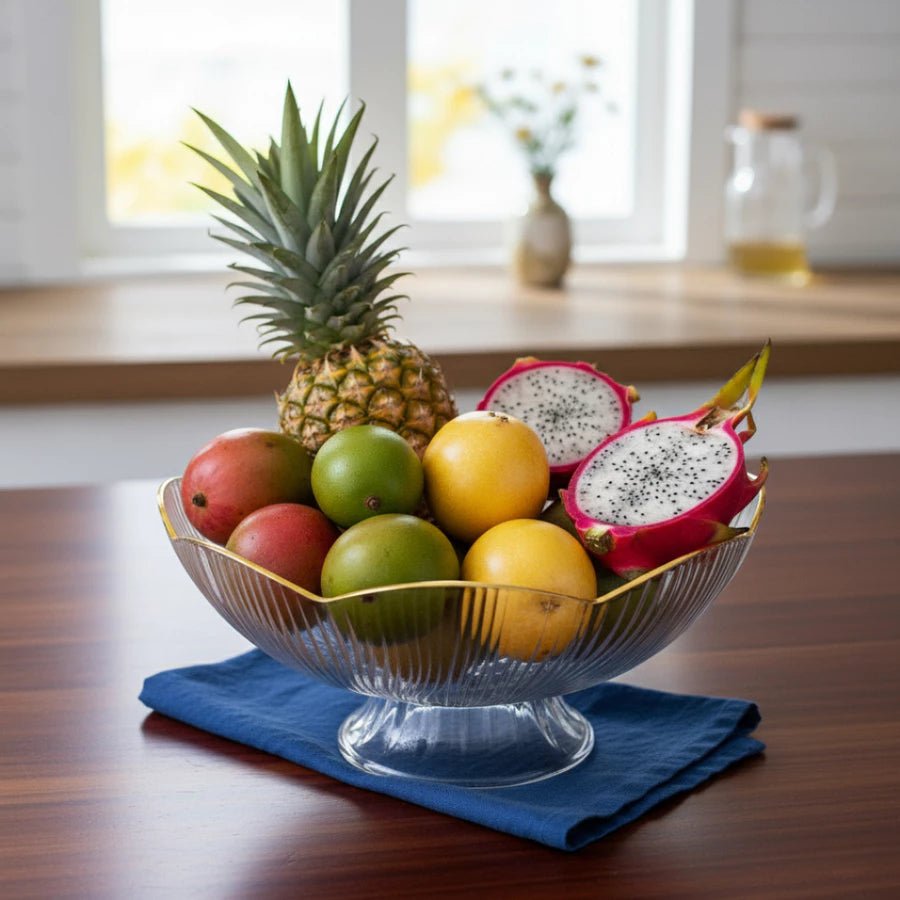 Fruteira de Mesa Dourada Redonda comprar Fruteira de Mesa Dourada Redonda original Vovó Lúcia