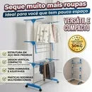 DryFlex -  Varal 3 Andares Reforçado Com Rodinhas Dobrável Portátil - Entrega Grátis