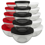Kit 5 Bowls de Vidro com Tampa Hermética Micro-ondas, Geladeira e Freezer Empilhável comprar Kit 5 Bowls de Vidro com Tampa Hermética Micro-ondas, Geladeira e Freezer Empilhável original Vovó Lúcia