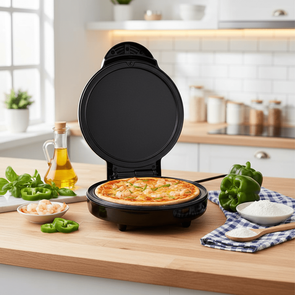Máquina de Pizza Elétrica Crocante, Prática e Ideal para Qualquer Cozinha comprar Máquina de Pizza Elétrica original Vovó Lúcia