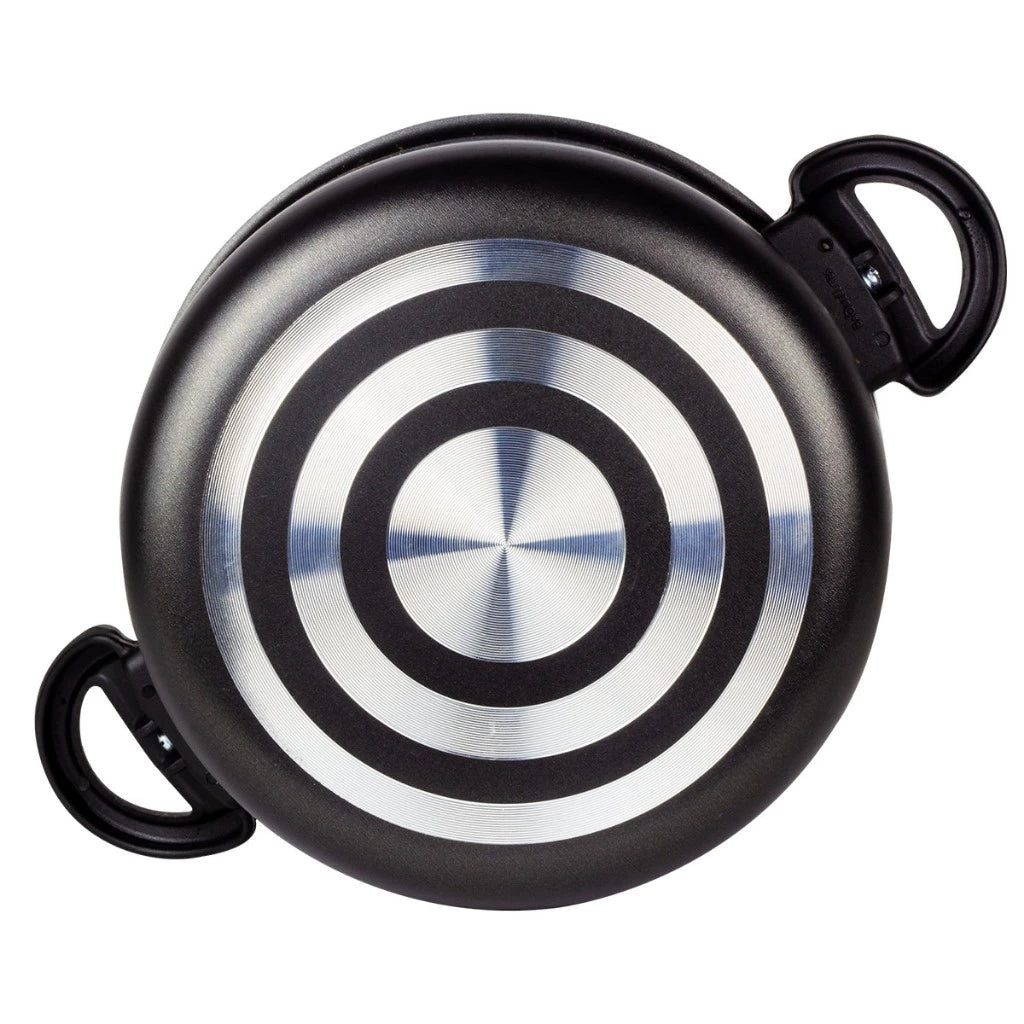 Caçarola Antiaderente Cereja/Preto com Tampa de Vidro