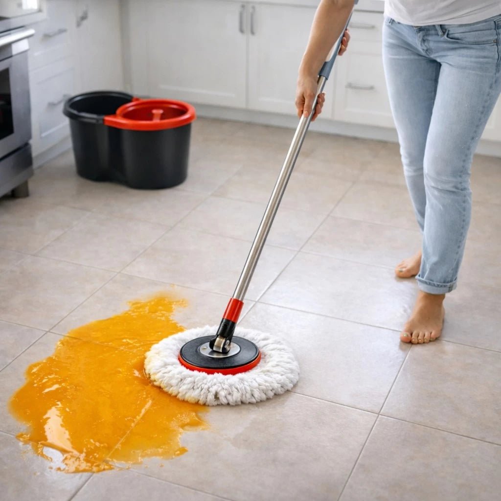 Mop Giratório com Balde Centrífuga 9L Limpeza Rápida e Sem Esforço comprar Mop Giratório com Balde Centrífuga 9L Limpeza Rápida e Sem Esforço original Vovó Lúcia