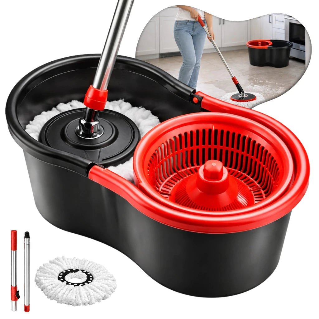 Mop Giratório com Balde Centrífuga 9L Limpeza Rápida e Sem Esforço comprar Mop Giratório com Balde Centrífuga 9L Limpeza Rápida e Sem Esforço original Vovó Lúcia