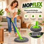MopFlex - Esfregão 2 em 1 Giratório Automático Com Desidratação Perfeito Para Limpeza Completa de Piso - Vovó Lúcia