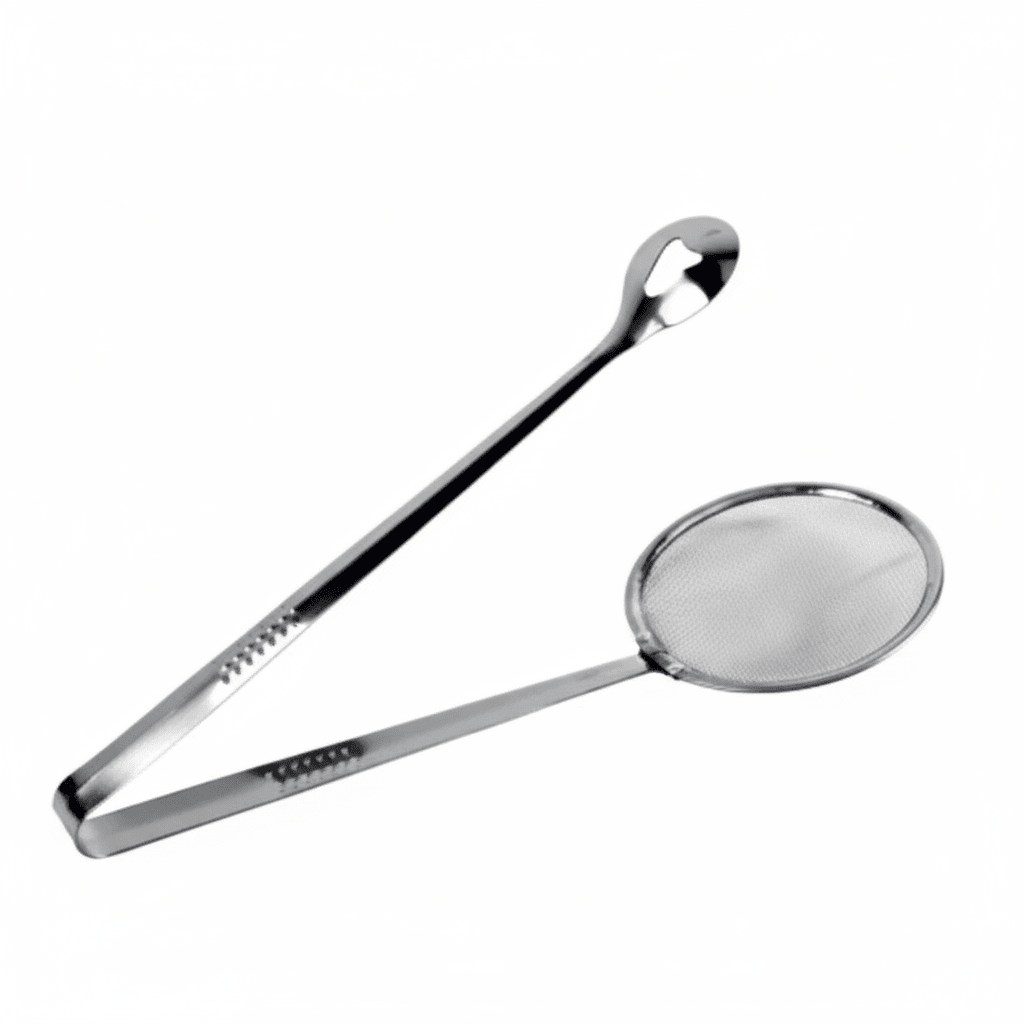 Pinça Escumadeira de Inox para Fritura com Pegador 28,5 cm Alta Resistência e Precisão comprar PINÇA Escumadeira original Vovó Lúcia
