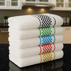 Kit 10 Panos de Prato 40x65 Jacquard Atoalhado  Alta Absorção, Macio e Resistente para Cozinha