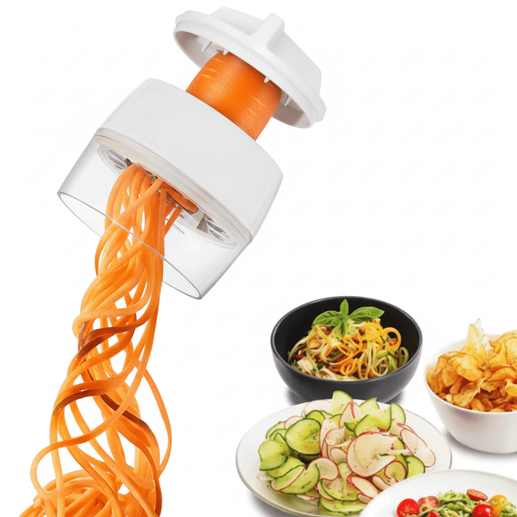 Ralador Espiral Que Transforma Seus Legumes em Segundos comprar GiroChef Fatiador Espiral Inox original Vovó Lúcia