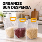 Saquinhos Herméticos da Vovó Lúcia 1,5L – Tampa de Rosca para Alimentos, Grãos e Cereais - Vovó Lúcia