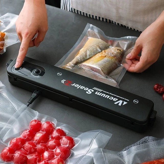 Seladora a Vácuo Bivolt Hermética Embaladora Doméstica de Alimentos Conserva até 5x mais | 110V–220V | Compacta e de Alta Potência comprar selador 01 original Vovó Lúcia