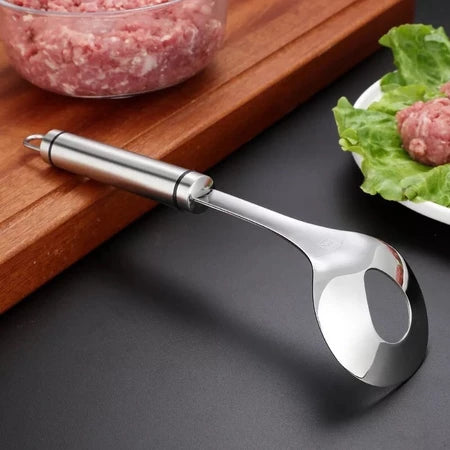 PolpetLux – Colher Italiana Modeladora de Almôndegas em Aço Inox | Bolinhas Perfeitas Sem Sujar as Mãos - Entrega Grátis