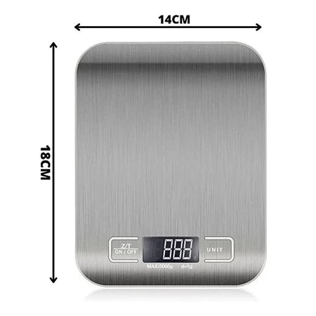 Balança Digital de Cozinha Inox alta precisão com Visor digital de ate 10Kg