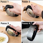 Kit 2 Espremedores de Alho Inox Amassamento Rápido, Forte e Prático