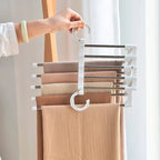 CabideFlex - Cabide Retrátil Organizador 5 em 1 Dobrável em Aço Inox