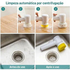 Escova Elétrica de Limpeza Sem Fio Limpador Multiuso Prático Com Mais Duas Cabeças de Escova