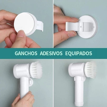 Escova Elétrica de Limpeza Sem Fio Limpador Multiuso Prático Com Mais Duas Cabeças de Escova