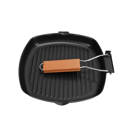 Frigideira Teflon Quadrada com Frisos Antiaderente Frangos Carnes