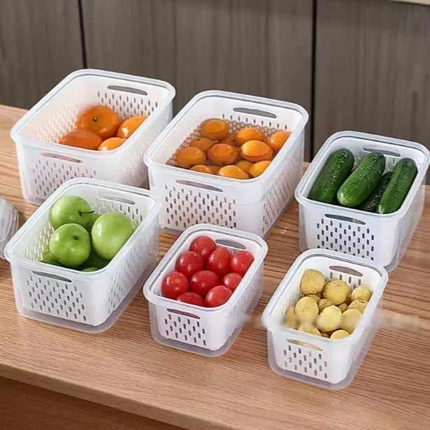 Kit 3 Potes Herméticos Empilháveis Tampa com Vedação Segura