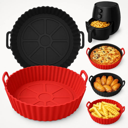 KIT 1/2/3 Formas de Silicone 17x17cm com Alça para Air Fryer, Forno e Cozinha
