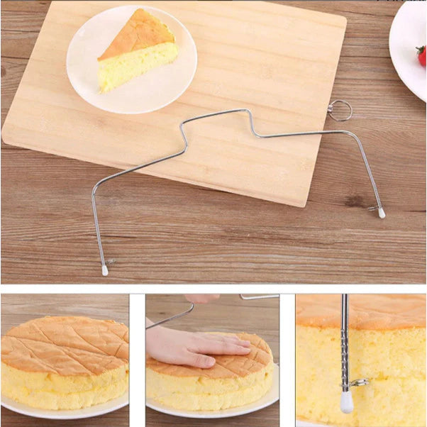 Cortador Nivelador de Bolo Profissional com Fio Duplo Ajustável em Aço Inox 31,5cm