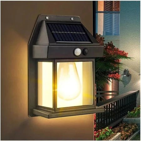 SolarLux – Arandela Solar Vintage com Sensor de Movimento | Ilumina Sem Fio e Sem Gastar Luz - Entrega Grátis - Vovó Lúcia