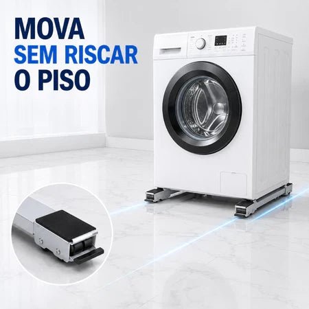 Suporte com Rodinhas para Eletrodomésticos da Vovó Lúcia – Base Ajustável para Máquina de Lavar e Geladeira - Vovó Lúcia