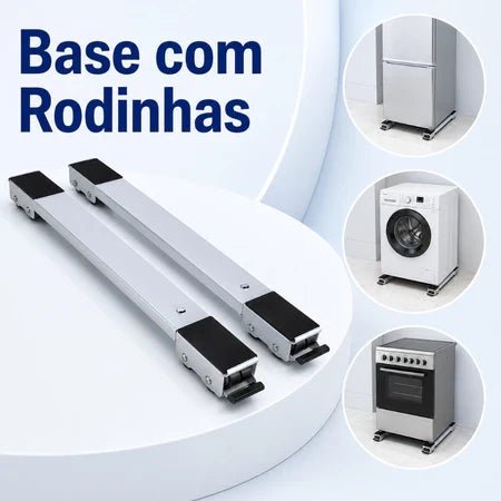 Suporte com Rodinhas para Eletrodomésticos da Vovó Lúcia – Base Ajustável para Máquina de Lavar e Geladeira - Vovó Lúcia