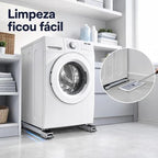 Suporte com Rodinhas para Eletrodomésticos da Vovó Lúcia – Base Ajustável para Máquina de Lavar e Geladeira - Vovó Lúcia