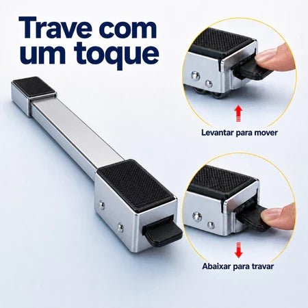 Suporte com Rodinhas para Eletrodomésticos da Vovó Lúcia – Base Ajustável para Máquina de Lavar e Geladeira - Vovó Lúcia
